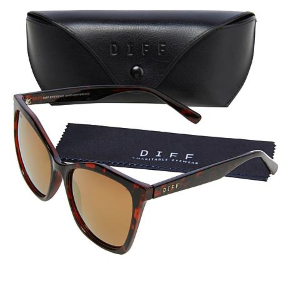 Diff Eyewear Cassidy Oversized Cat-Eye Polarized Sunglasses NEW